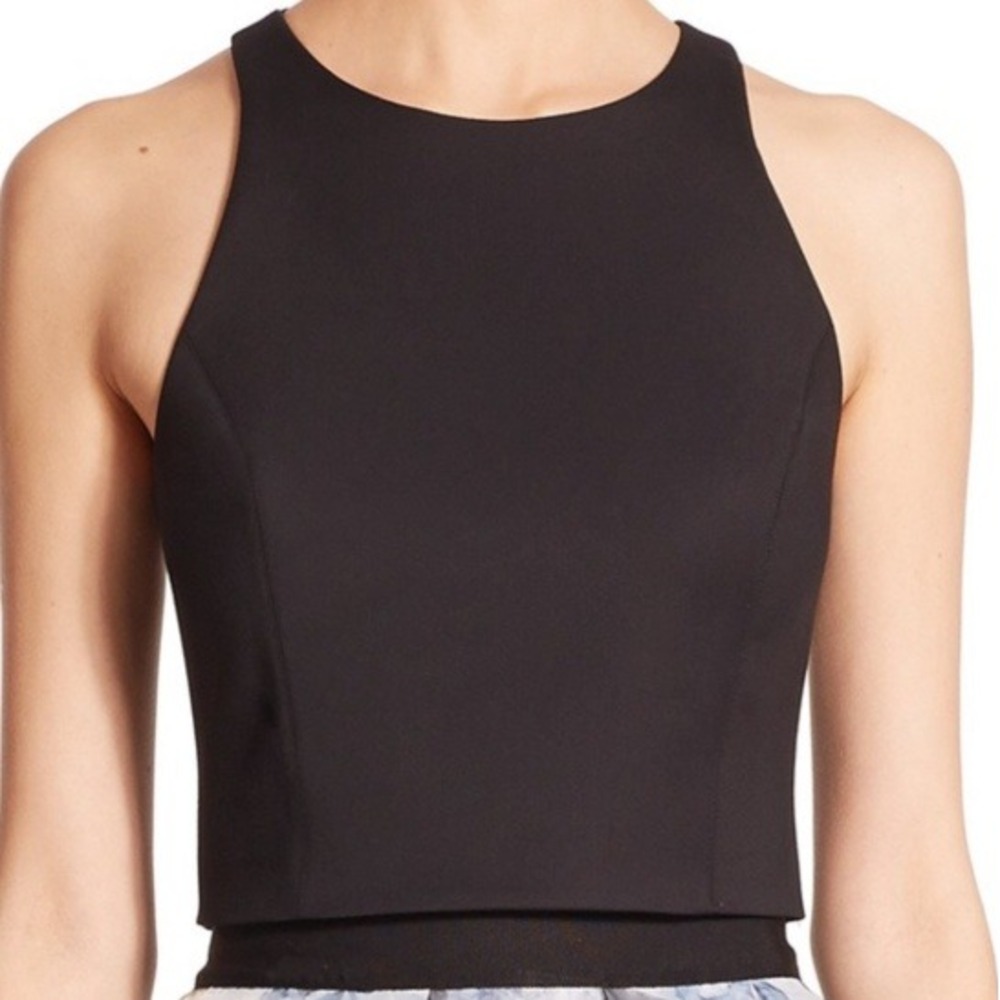 Sachin & Babi NOIR Black Lexi Cropped Top Women's Large Minimalist Designer EUC